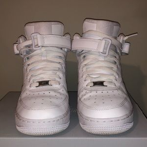 White Mid Nike Air Force 1’s - Worn Twice
